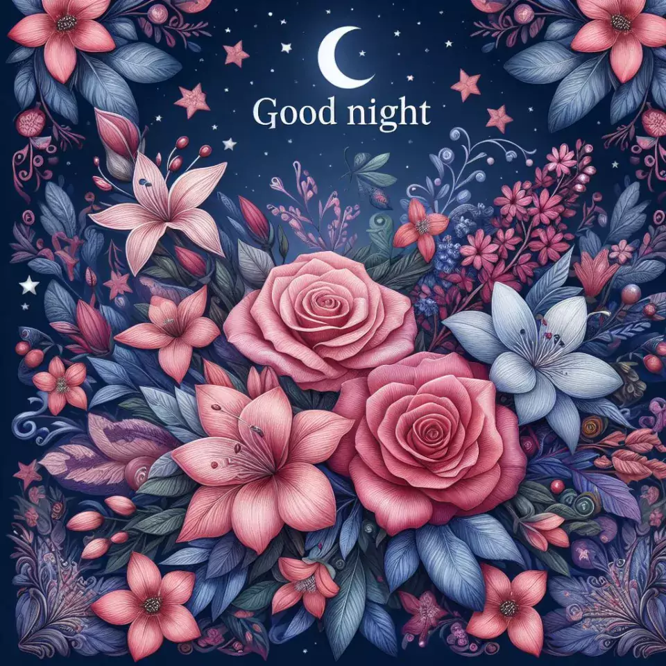 HD Good Night images star sleeping night vibes with warm sleep star girl baby flowers night ()