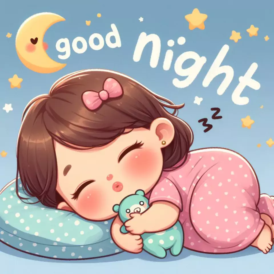 HD Good Night images star sleeping night vibes with warm sleep star girl baby flowers night ()