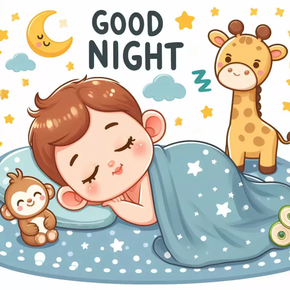 HD Good Night images star sleeping night vibes with warm sleep star girl baby flowers night ()