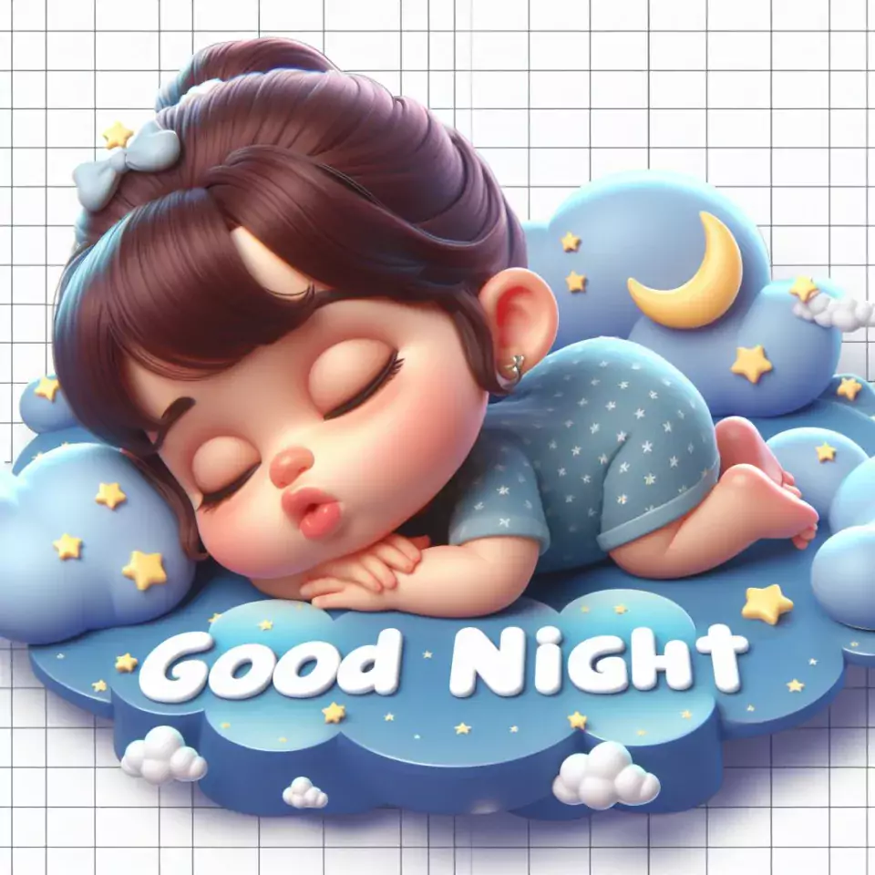 HD Good Night images star sleeping night vibes with warm sleep star girl baby flowers night ()