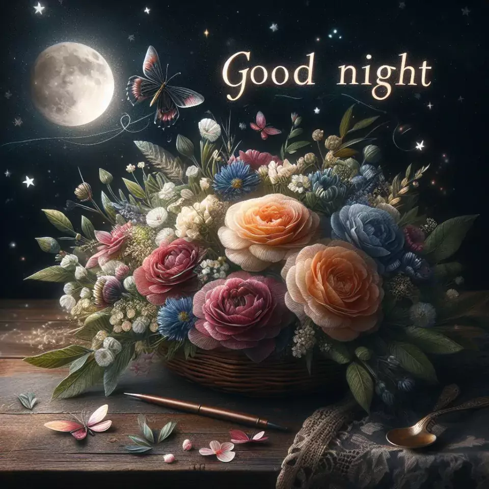 HD Good Night images star sleeping night vibes with warm sleep star girl baby flowers night ()