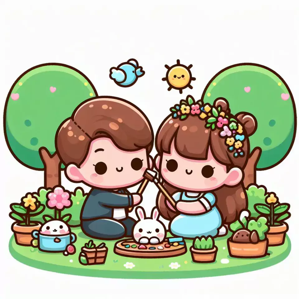 cute couple stickers with white background and kissing & hug HD printable stickers images ()