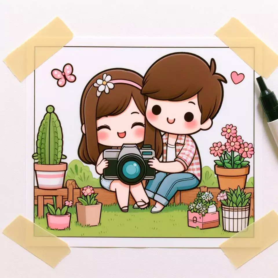 cute couple stickers with white background and kissing & hug HD printable stickers images ()