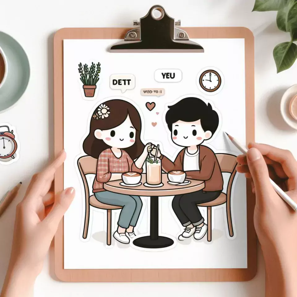 cute couple stickers with white background and kissing & hug HD printable stickers images ()