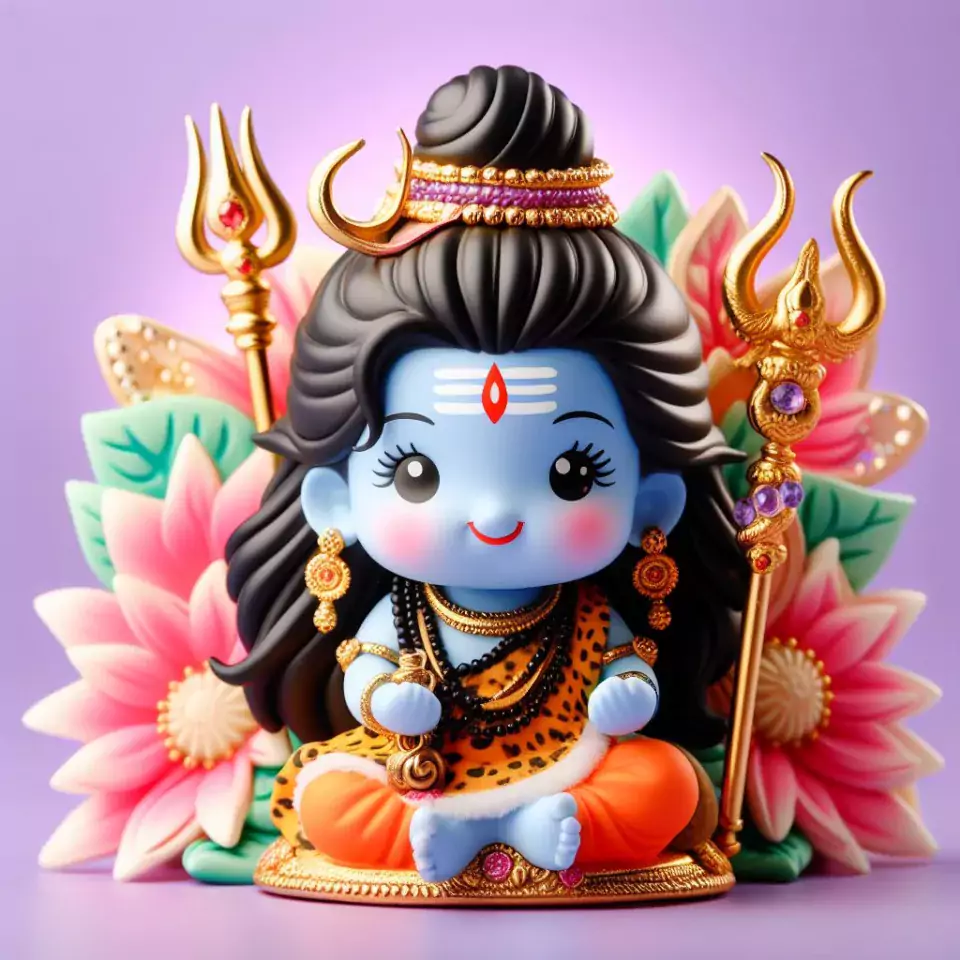 cute lord shiva isolated on white orange green red blue colourful studio background Maha Shivratri () cute shiva images