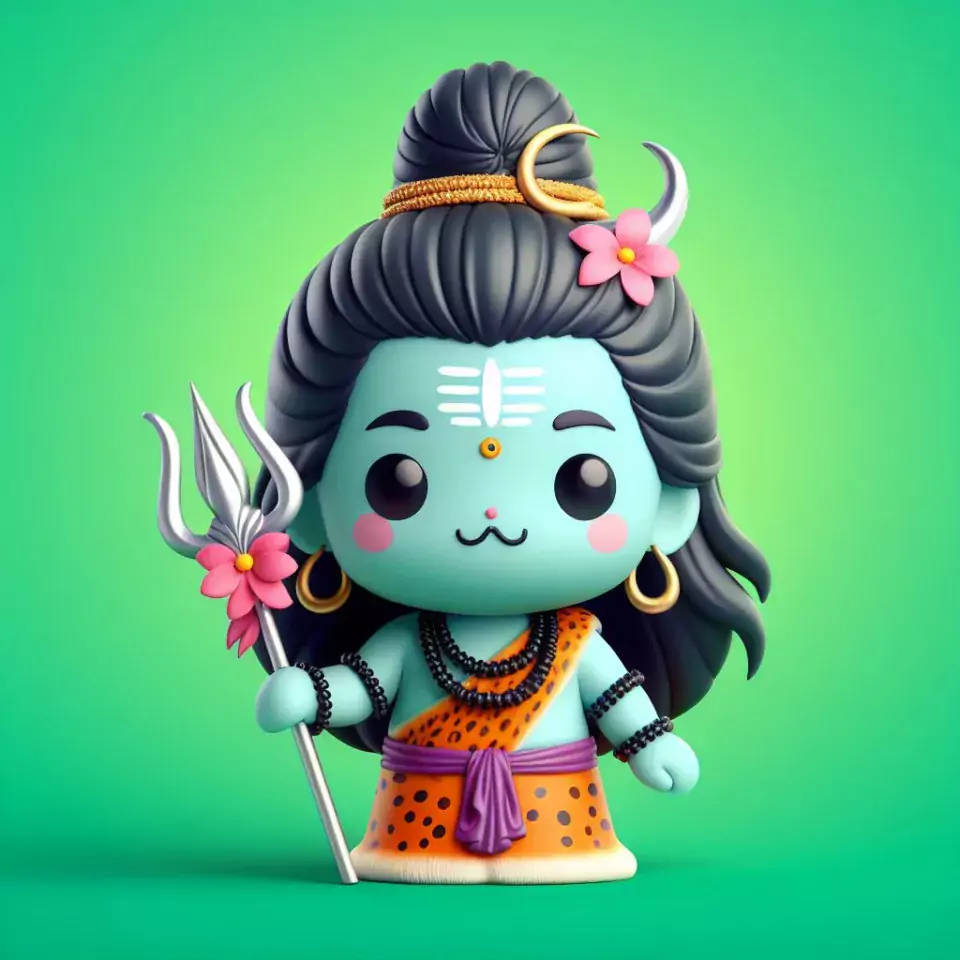 cute lord shiva isolated on white orange green red blue colourful studio background Maha Shivratri () cute shiva images