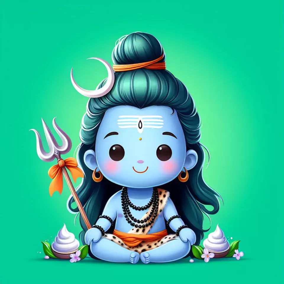 cute lord shiva isolated on white orange green red blue colourful studio background Maha Shivratri () cute shiva images