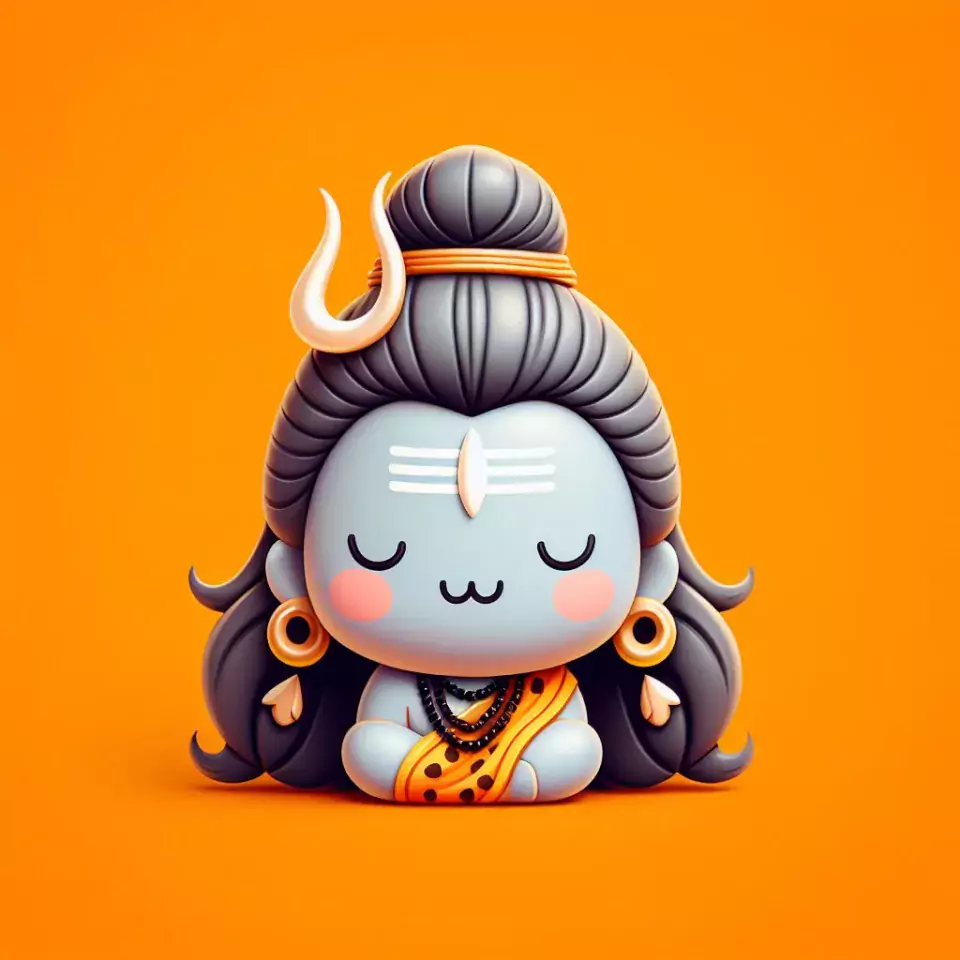 cute lord shiva isolated on white orange green red blue colourful studio background Maha Shivratri () cute shiva images