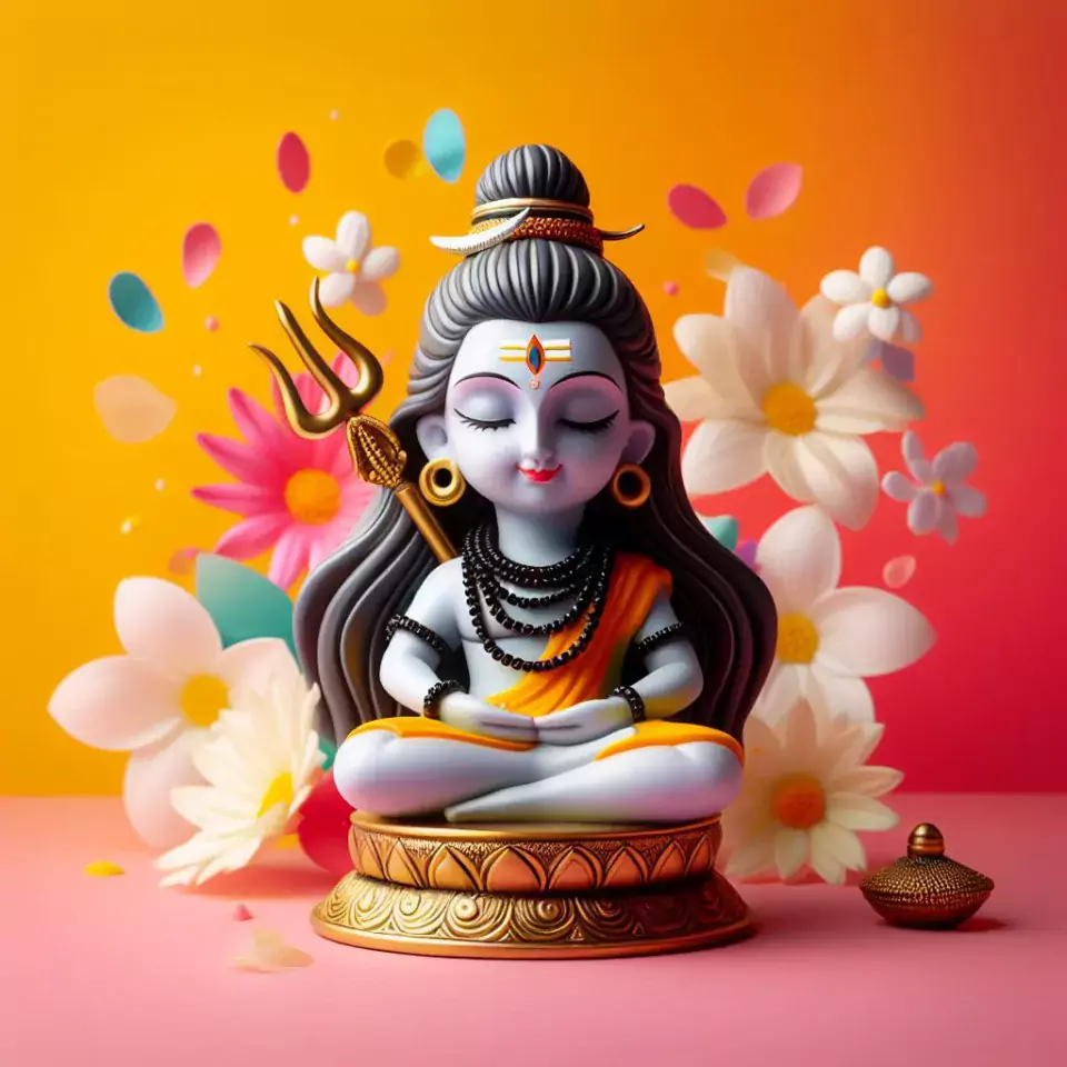 cute lord shiva isolated on white orange green red blue colourful studio background Maha Shivratri () cute shiva images