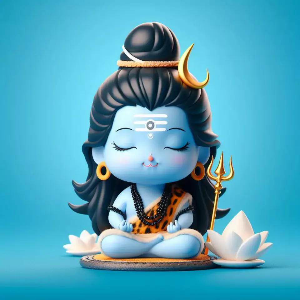 cute lord shiva isolated on white orange green red blue colourful studio background Maha Shivratri () cute shiva images