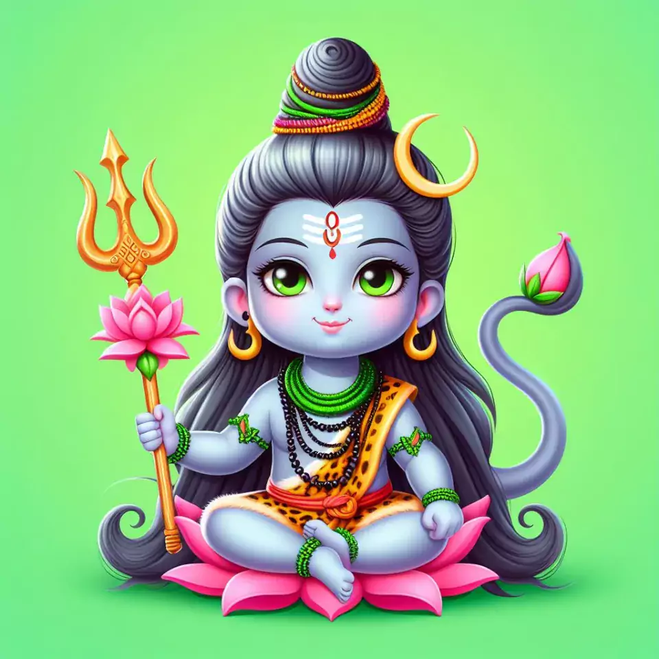 cute lord shiva isolated on white orange green red blue colourful studio background Maha Shivratri () cute shiva images