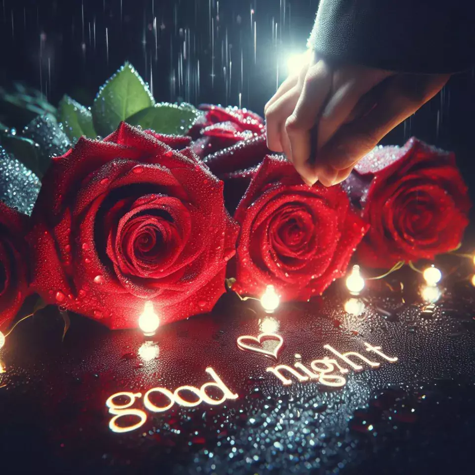 good night image amazing rose and lavender flower images with colour night stars and candles night vibes ()