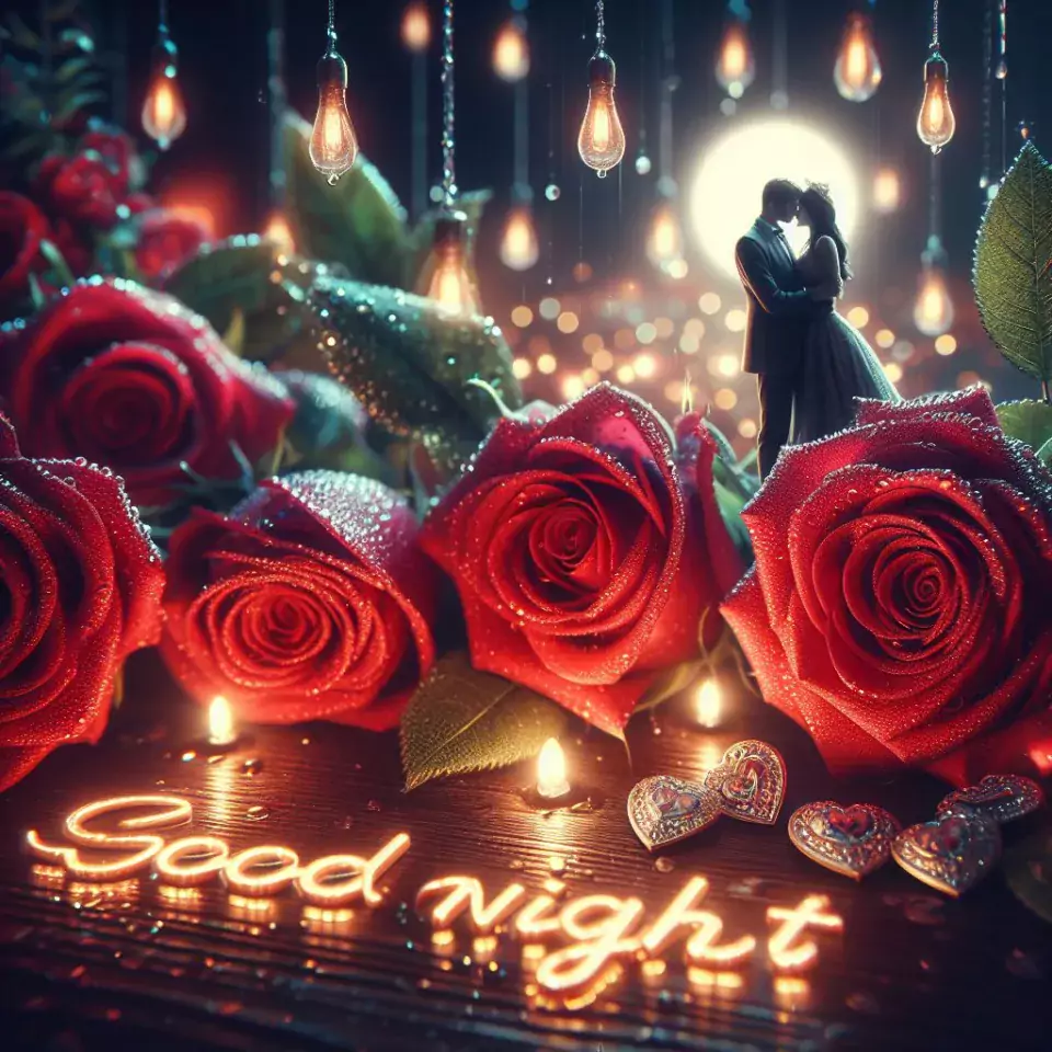 good night image amazing rose and lavender flower images with colour night stars and candles night vibes ()