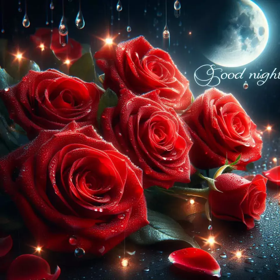 good night image amazing rose and lavender flower images with colour night stars and candles night vibes ()