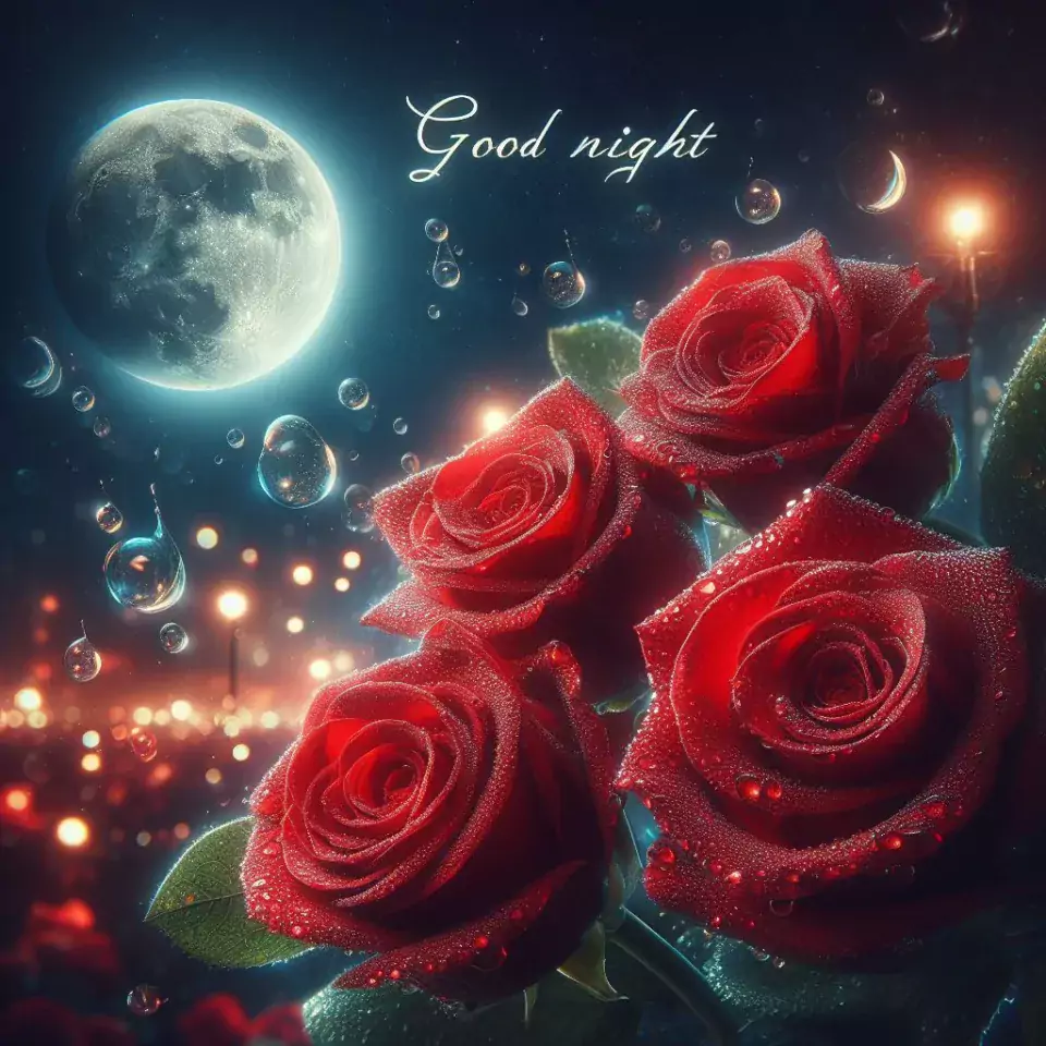 good night image amazing rose and lavender flower images with colour night stars and candles night vibes ()