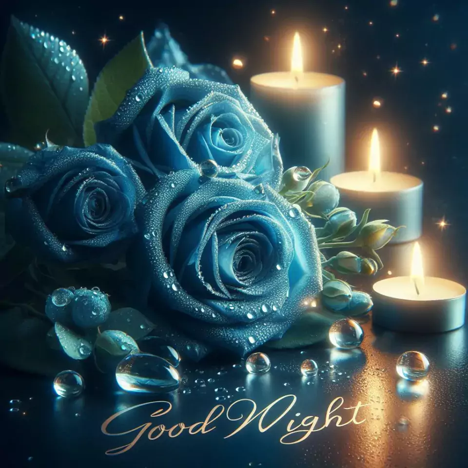 good night image amazing rose and lavender flower images with colour night stars and candles night vibes ()