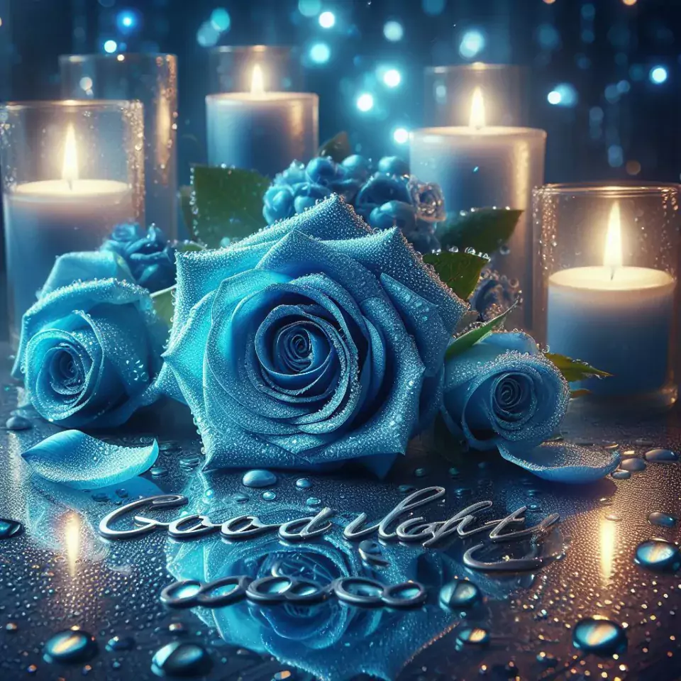 good night image amazing rose and lavender flower images with colour night stars and candles night vibes ()