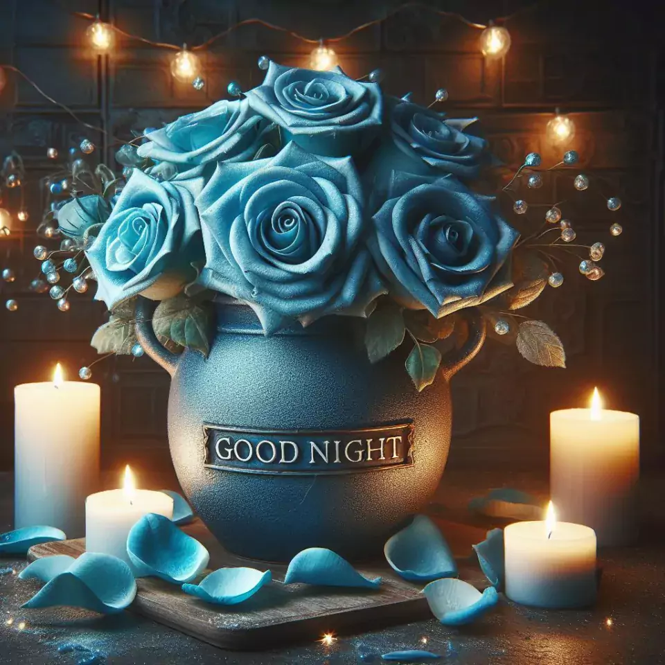 good night image amazing rose and lavender flower images with colour night stars and candles night vibes ()