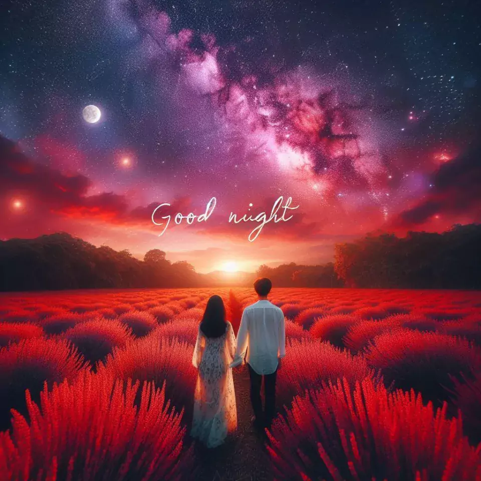 good night image amazing rose and lavender flower images with colour night stars and candles night vibes ()