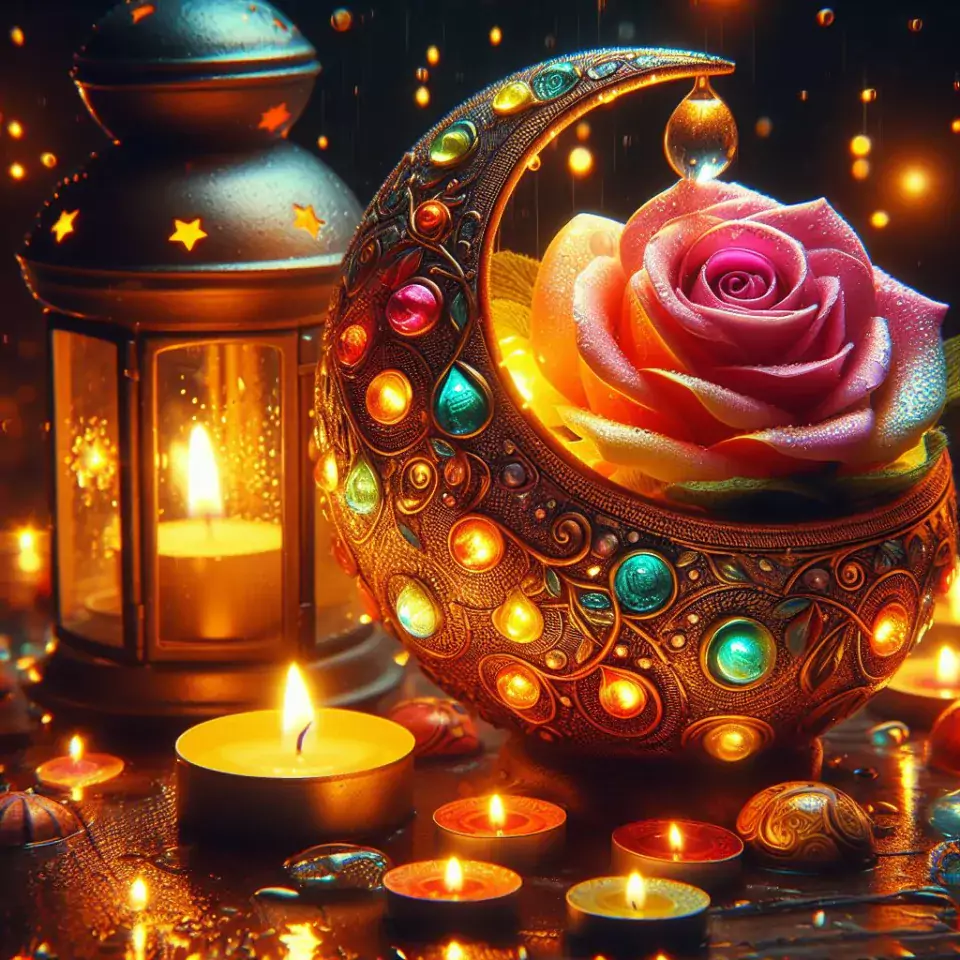 good night image amazing rose and lavender flower images with colour night stars and candles night vibes ()