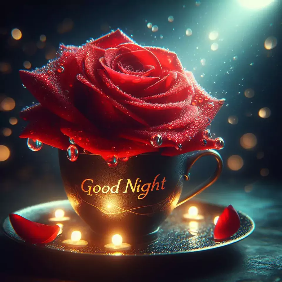 good night image amazing rose and lavender flower images with colour night stars and candles night vibes ()