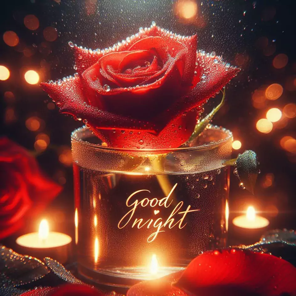 good night image amazing rose and lavender flower images with colour night stars and candles night vibes ()