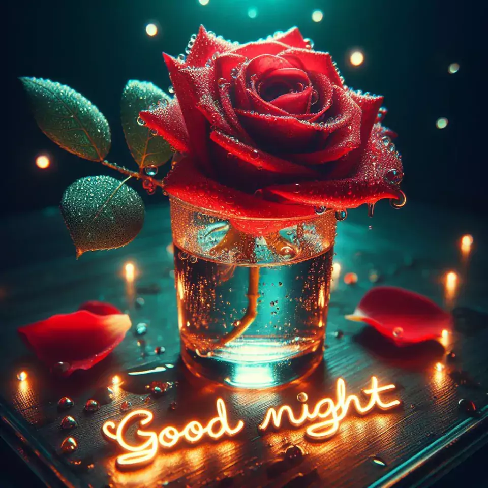 good night image amazing rose and lavender flower images with colour night stars and candles night vibes ()