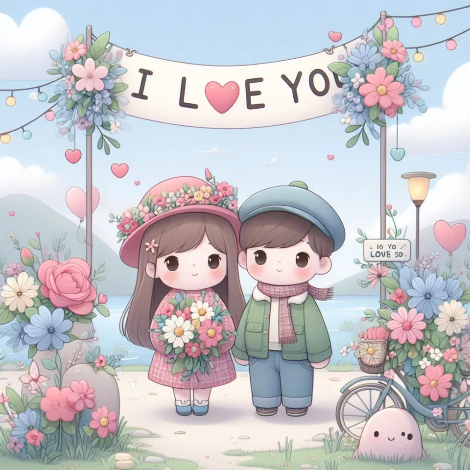 i love you images with beautiful background couple love lovly couple garden ()