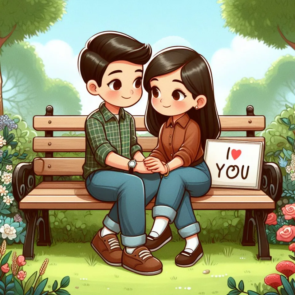 i love you images with beautiful background couple love lovly couple garden ()