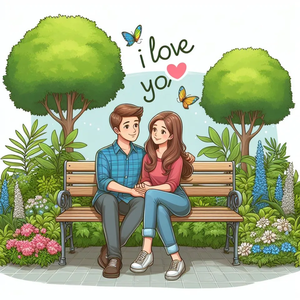 i love you images with beautiful background couple love lovly couple garden ()