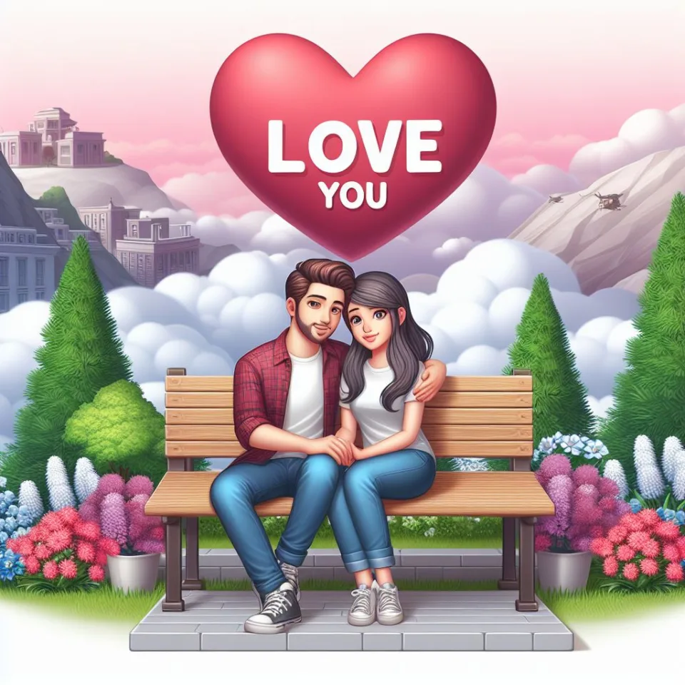 i love you images with beautiful background couple love lovly couple garden ()