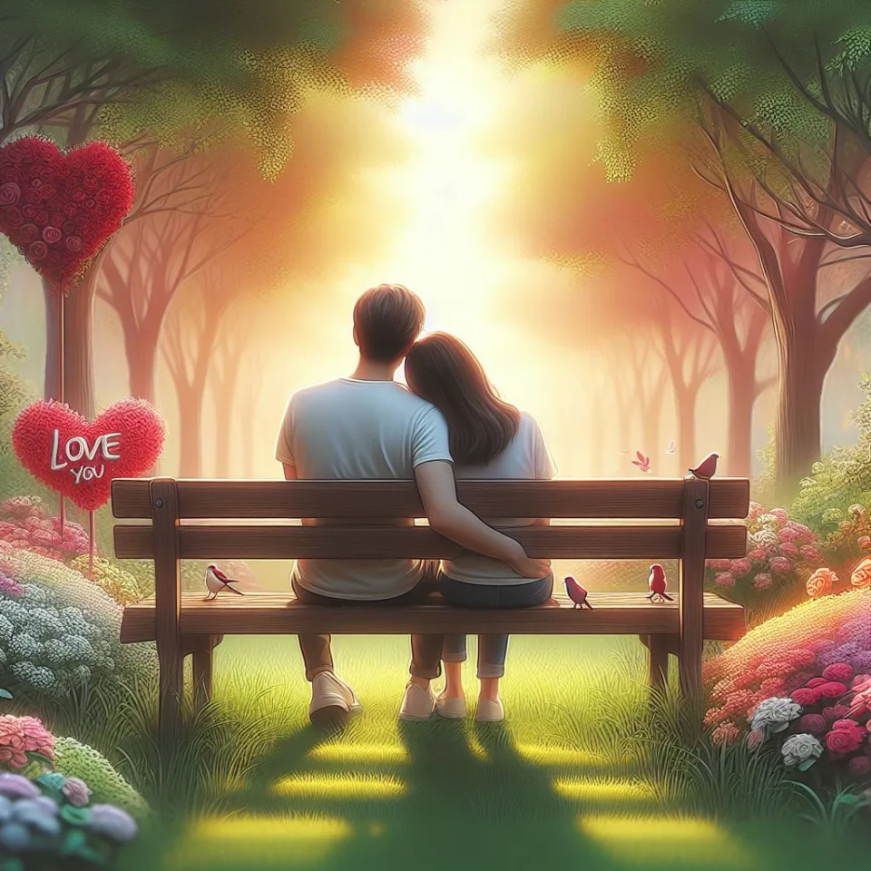 i love you images with beautiful background couple love lovly couple garden ()