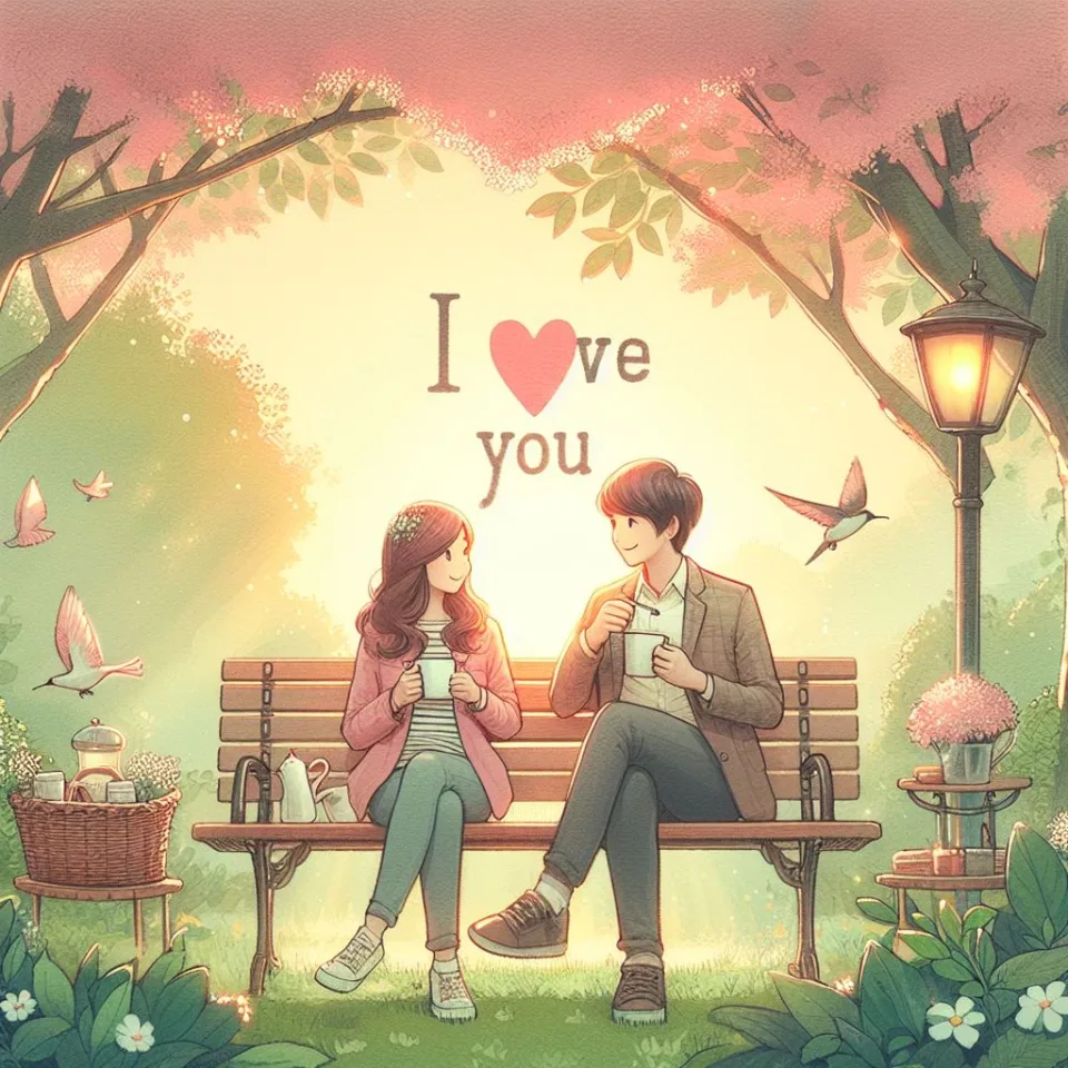 i love you images with beautiful background couple love lovly couple garden ()