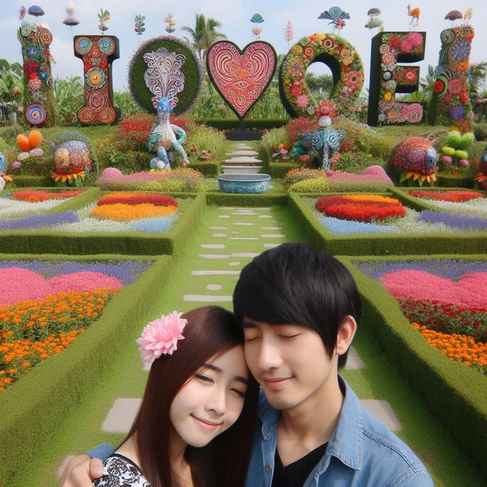 i love you images with beautiful background couple love lovly couple garden ()