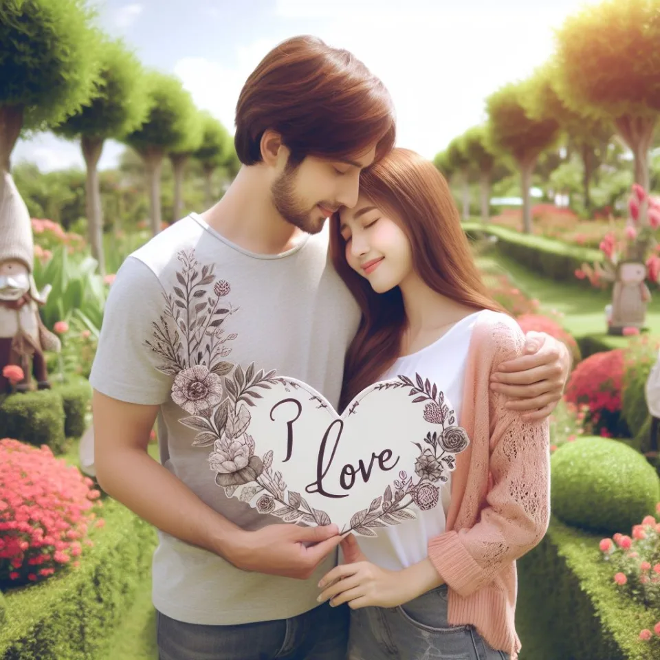 i love you images with beautiful background couple love lovly couple garden ()