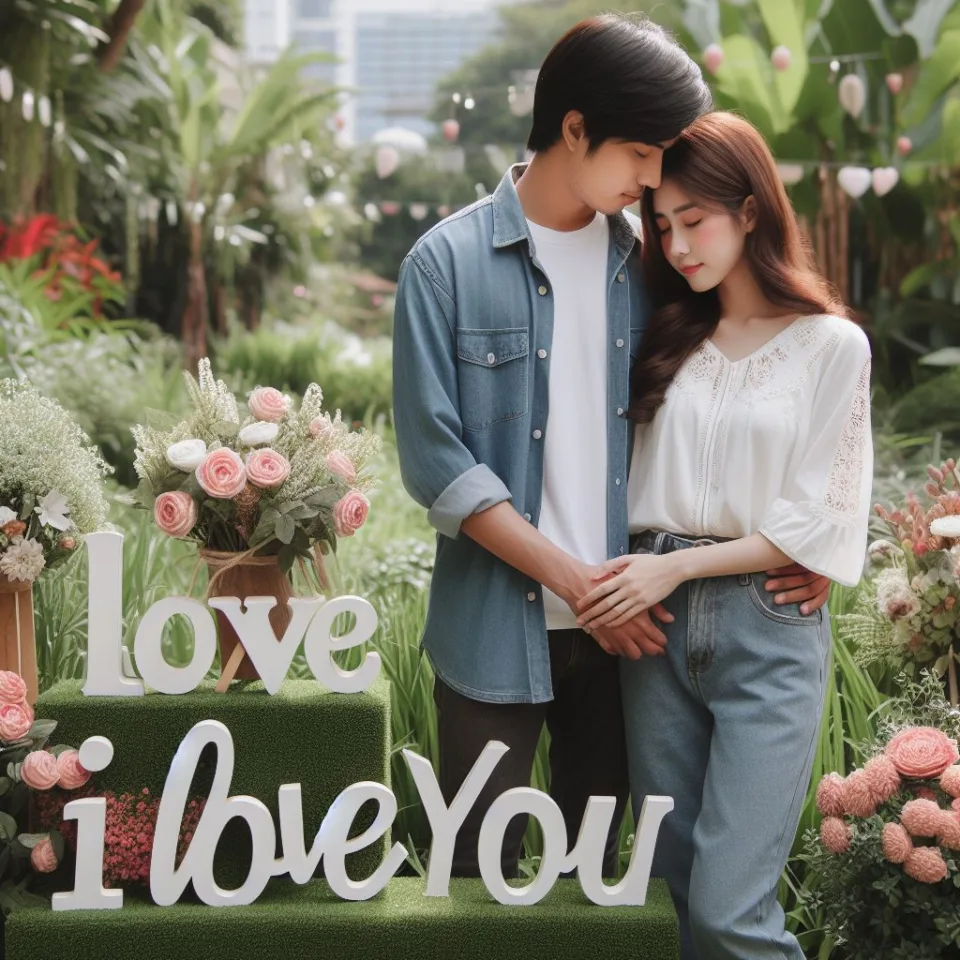 i love you images with beautiful background couple love lovly couple garden ()