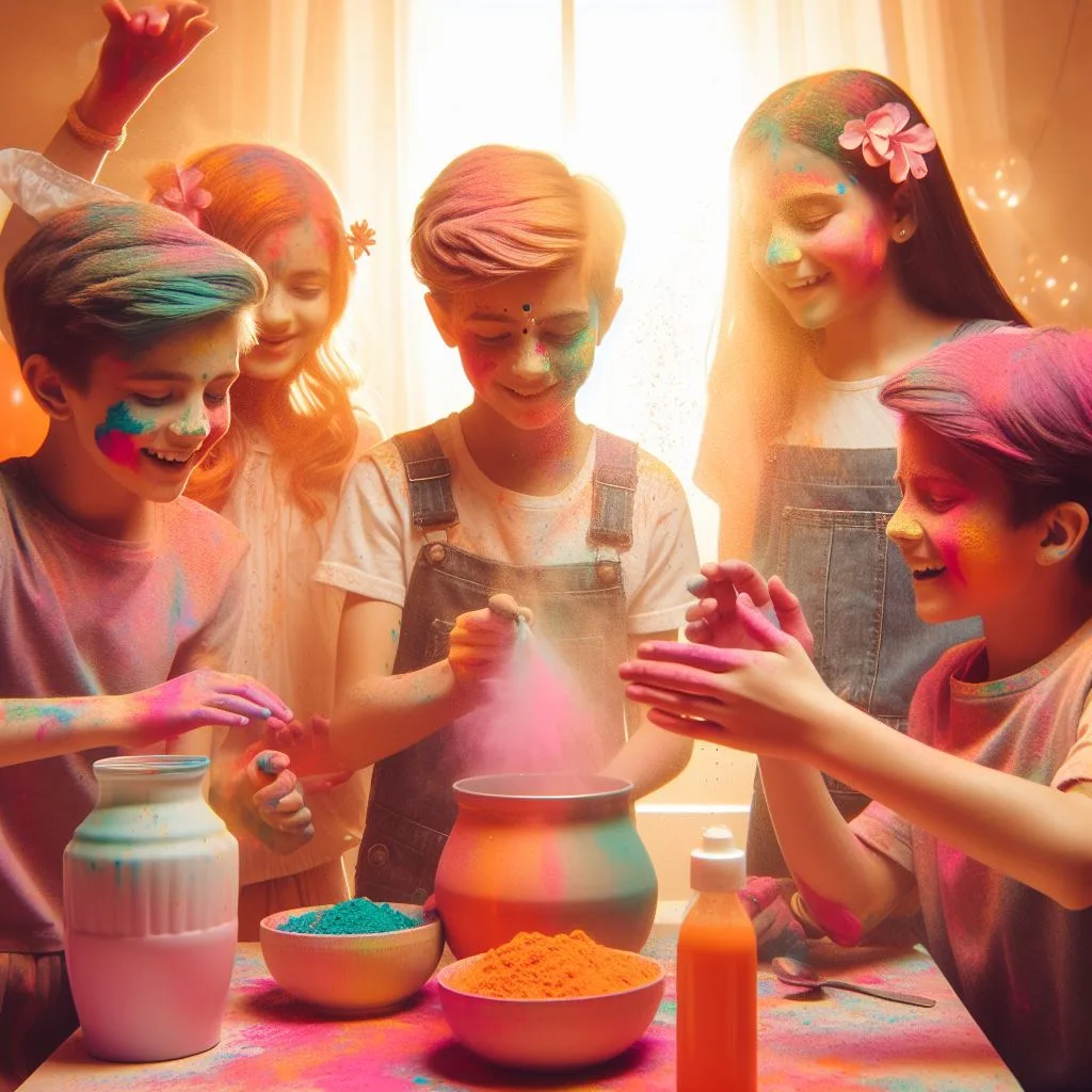 Happy holi images with colour vibes with boys shiv plating the holi ()