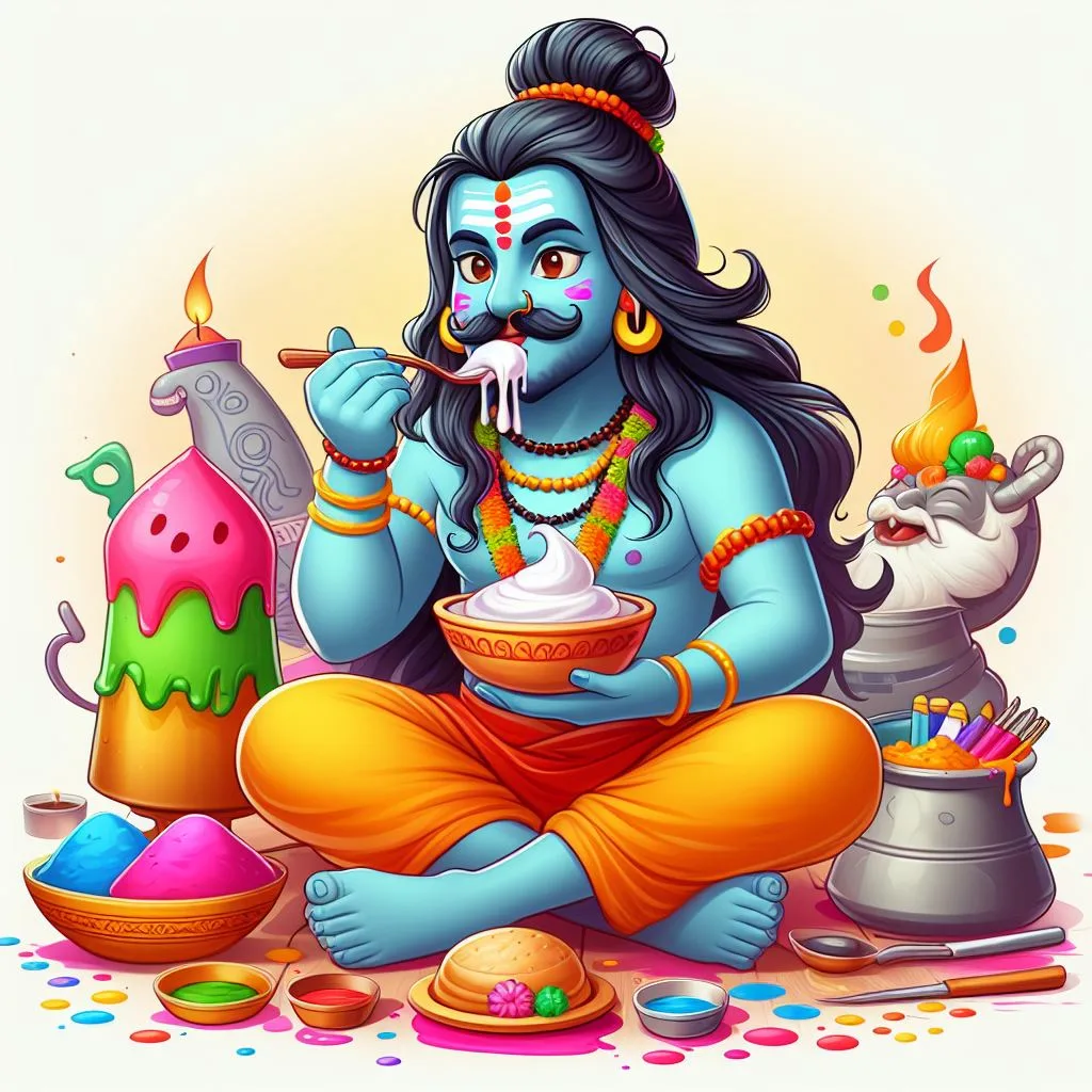 Happy holi images with colour vibes with boys shiv plating the holi ()