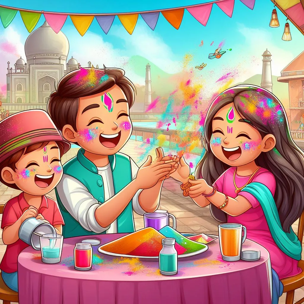 Happy holi images with colourful vibes with boy krishan boy cartoon images ()