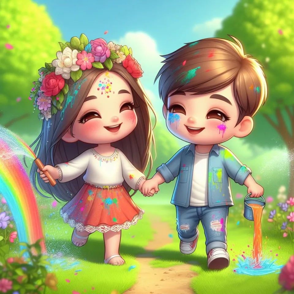 couple image happy holi images garden gradient