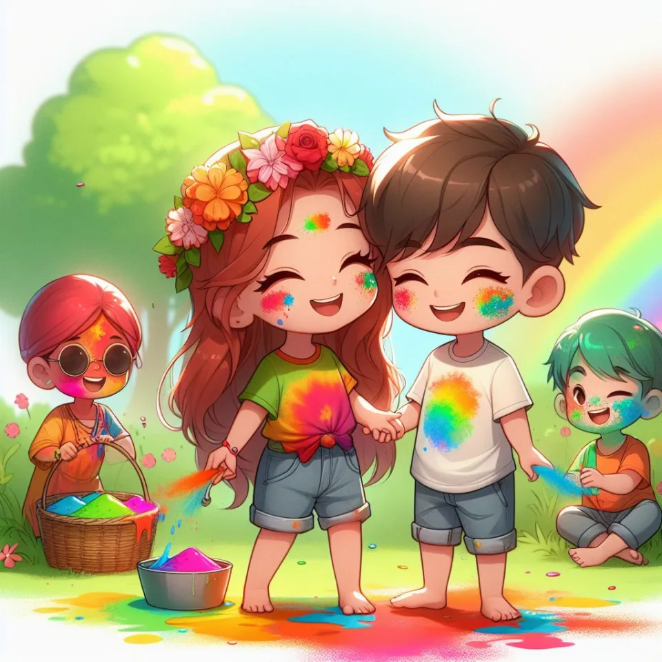 couple image happy holi images garden gradient