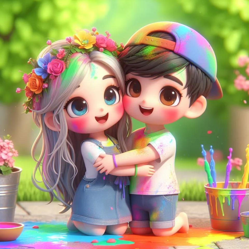 couple image happy holi images garden gradient