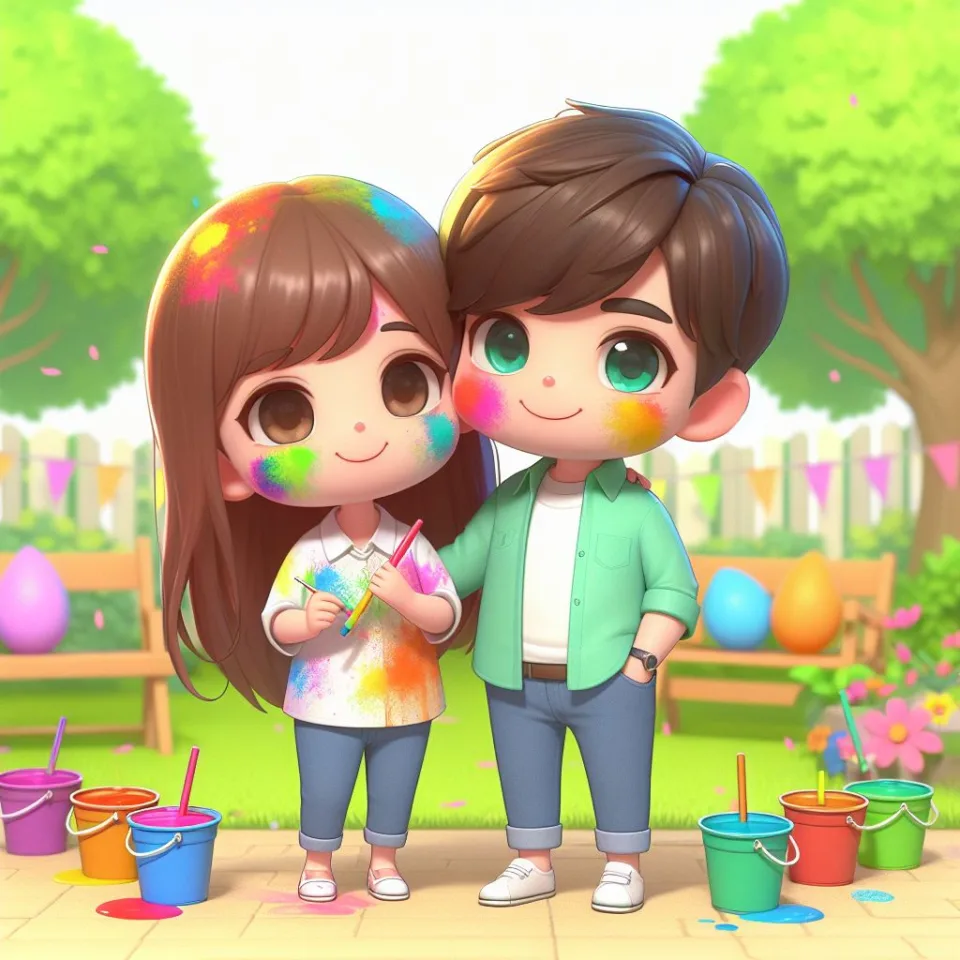 couple image happy holi images garden gradient