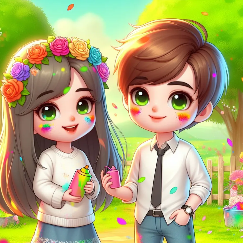 couple image happy holi images garden gradient