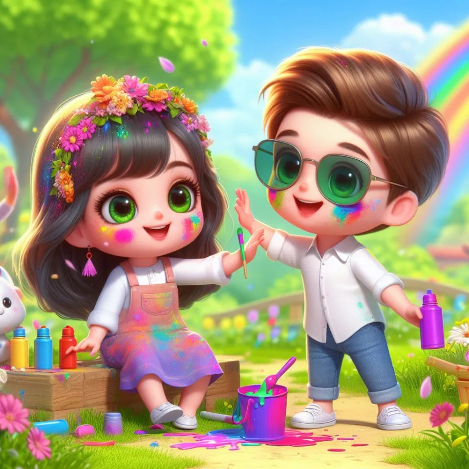 couple image happy holi images garden gradient