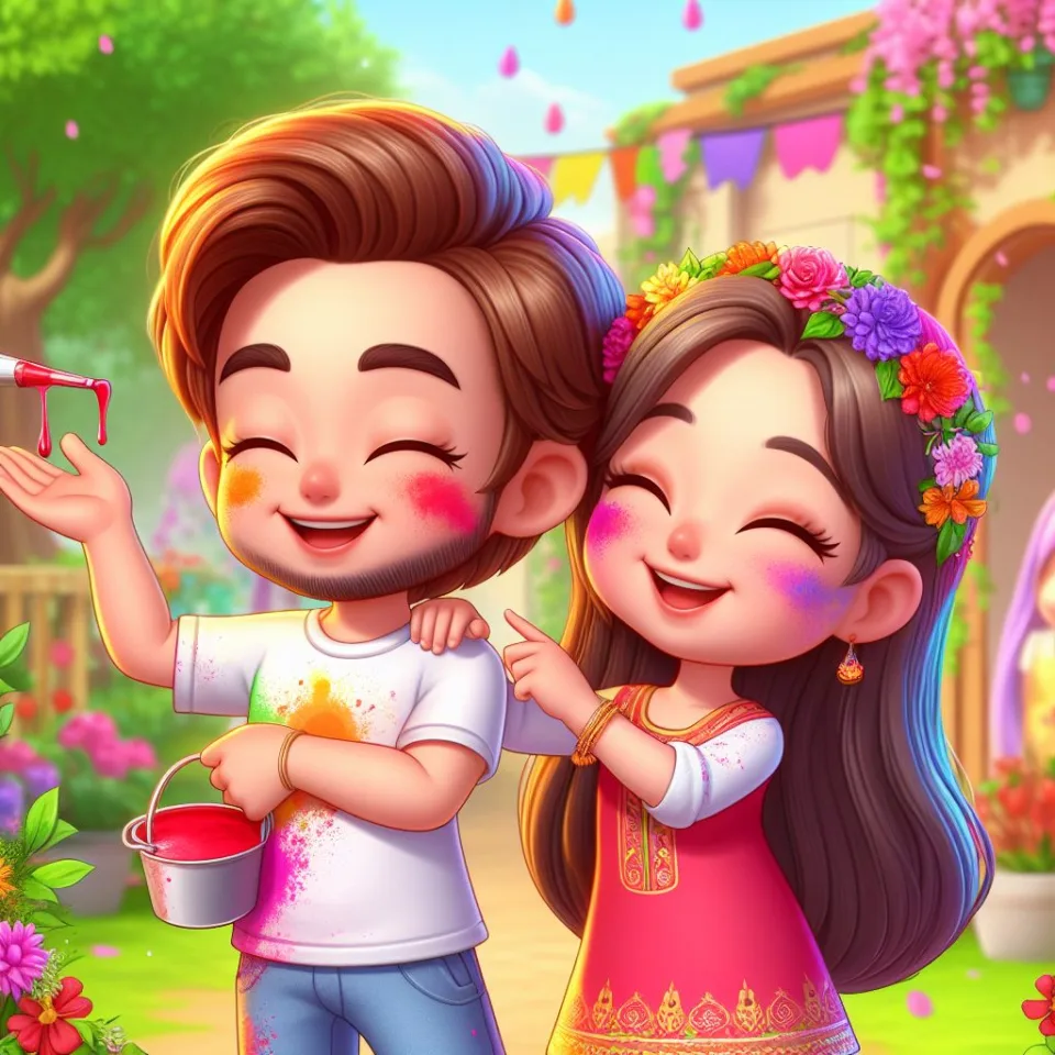 couple image happy holi images garden gradient