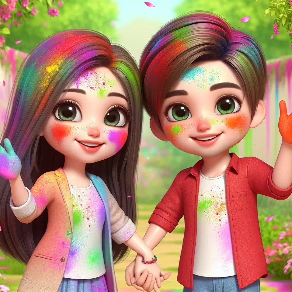 couple image happy holi images garden gradient