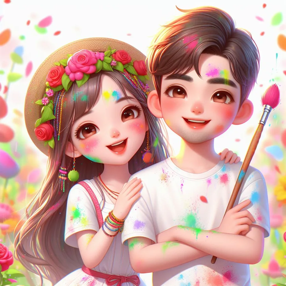 couple image happy holi images garden gradient