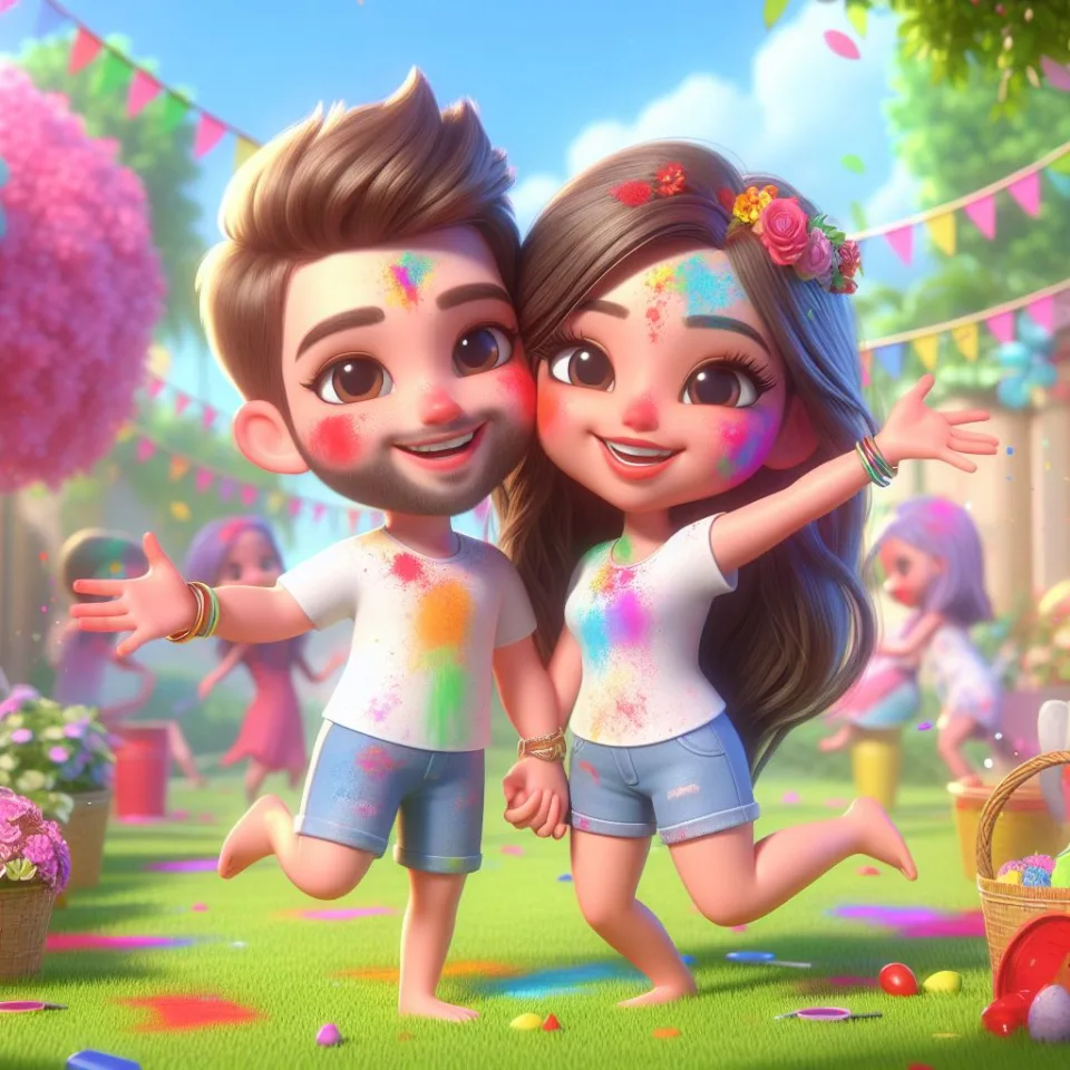 couple image happy holi images garden gradient