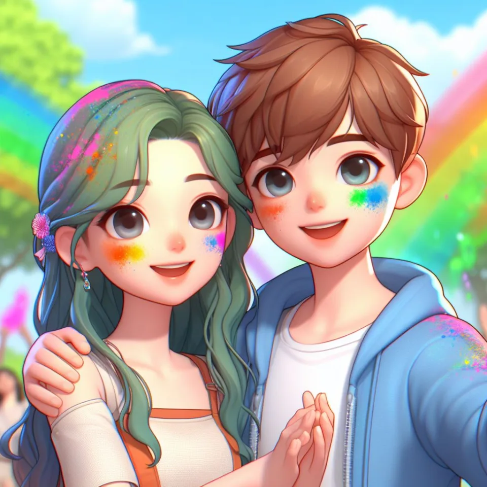 couple image happy holi images garden gradient